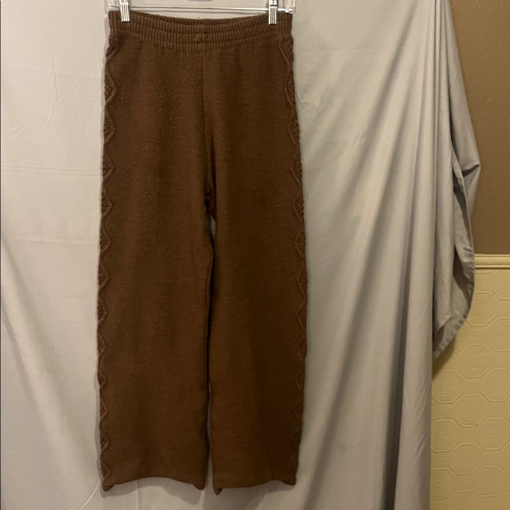 SHEIN Brown Knit Track Pants